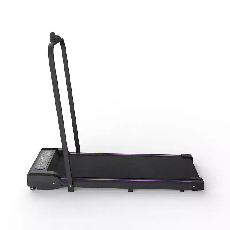 Tapis de course pliable 2 en 1 Whisen, tapis de course sous le bureau, tapis de marche d'exercice à domicile, machine de marche et de jogging avec barre de maintien