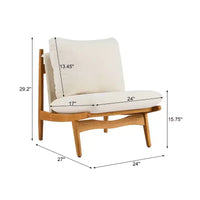 Christopher Knight Home Vista Chaise d'appoint Mocha avec cadre en bois naturel, lot de 2