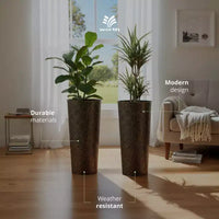Worth 2 packs de 25 jardinières en métal avec pot intérieur pour l'intérieur ou l'extérieur, bronze