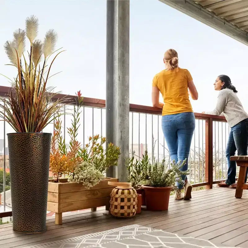 Worth 2 packs de 25 jardinières en métal avec pot intérieur pour l'intérieur ou l'extérieur, bronze