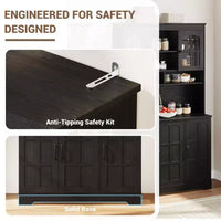 Armoire de garde-manger, Armoire de rangement haute de cuisine avec huche, pour salle à manger
