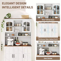 Armoire de garde-manger, Armoire de rangement haute de cuisine avec huche, pour salle à manger