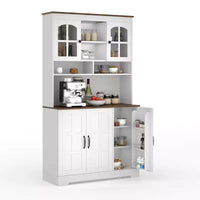 Armoire de garde-manger, Armoire de rangement haute de cuisine avec huche, pour salle à manger