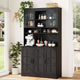 Pantry Cabinet, Tall Kitchen Pantry Storage Cabinet with Hutch, for Dining Room