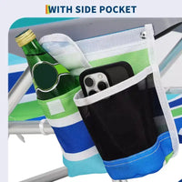 Chaise de plage sac à dos pour adultes, chaise de plage pliante légère et portable à plat avec 5 positions d'inclinaison, sangles de sac à dos, poche pour téléphone