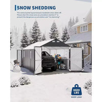 Carport métallique fermé 12x20 pi, toit en acier vertical, usage toutes saisons, abri de garage métallique
