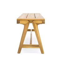 Lot de 2 bancs de salle à manger extérieurs, banc de patio en bois d'acacia, banc de jardin toutes saisons pour bord de piscine et repas extérieur - Panipeachy