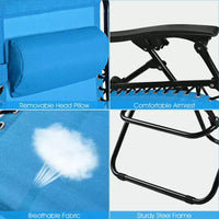 Costway Chaise zéro gravité 2 pièces, fauteuils inclinables réglables en Textilene
