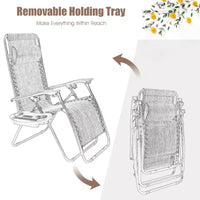 Costway Chaise zéro gravité 2 pièces, fauteuils inclinables réglables en Textilene