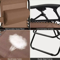 Costway Chaise zéro gravité 2 pièces, fauteuils inclinables réglables en Textilene
