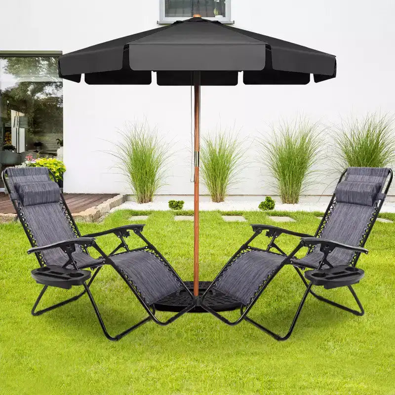 Costway Chaise zéro gravité 2 pièces, fauteuils inclinables réglables en Textilene