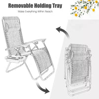 Costway Chaise zéro gravité 2 pièces, fauteuils inclinables réglables en Textilene