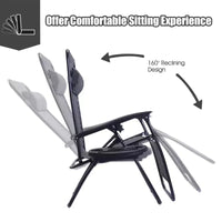 Costway Chaise zéro gravité 2 pièces, fauteuils inclinables réglables en Textilene