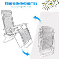 Costway Chaise zéro gravité 2 pièces, fauteuils inclinables réglables en Textilene