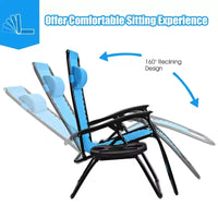 Costway Chaise zéro gravité 2 pièces, fauteuils inclinables réglables en Textilene