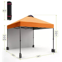 Tonnelle escamotable 3x3M avec protection solaire UPF 50+, paroi latérale amovible, toit ventilé, sac à roulettes, piquets pour patio extérieur, camping