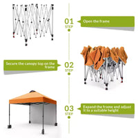 Tonnelle escamotable 3x3M avec protection solaire UPF 50+, paroi latérale amovible, toit ventilé, sac à roulettes, piquets pour patio extérieur, camping