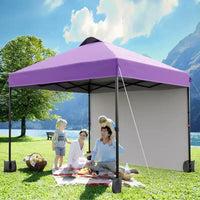 Tonnelle escamotable 3x3M avec protection solaire UPF 50+, paroi latérale amovible, toit ventilé, sac à roulettes, piquets pour patio extérieur, camping