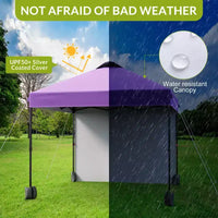 Tonnelle escamotable 3x3M avec protection solaire UPF 50+, paroi latérale amovible, toit ventilé, sac à roulettes, piquets pour patio extérieur, camping