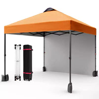 Tonnelle escamotable 3x3M avec protection solaire UPF 50+, paroi latérale amovible, toit ventilé, sac à roulettes, piquets pour patio extérieur, camping