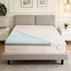 Surmatelas en mousse à mémoire de forme à gel rafraîchissant Dyonery taille Full, 3 po, extra-ferme avec housse en soie glacée et bambou pour soulagement des douleurs dorsales
