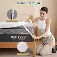 Surmatelas en mousse à mémoire de forme à gel rafraîchissant Dyonery taille Full, 3 po, extra-ferme avec housse en soie glacée et bambou pour soulagement des douleurs dorsales
