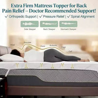 Surmatelas en mousse à mémoire de forme à gel rafraîchissant Dyonery taille Full, 3 po, extra-ferme avec housse en soie glacée et bambou pour soulagement des douleurs dorsales