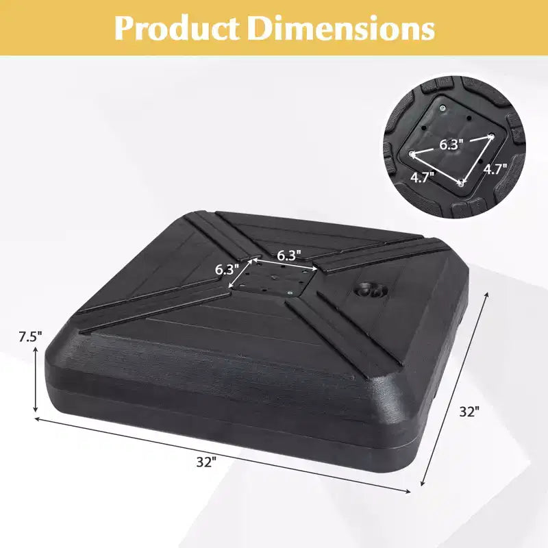 Base de parasol déporté Costway avec roulettes, pied en croix métallique pour jardin et piscine