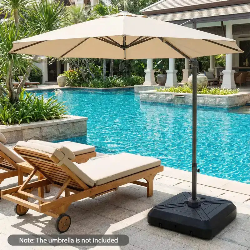 Base de parasol déporté Costway avec roulettes, pied en croix métallique pour jardin et piscine