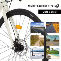 Vélo de route NAYSAYE 700C, 16 vitesses, cadre léger en aluminium avec double freins à disque pour hommes et femmes, 68*18*37.5