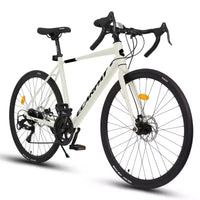 NAYSAYE 700C Road Bike 16 Speed Lightweight Aluminum Frame Bicycle with Dual Disc Brakes for Men and Women, 68*18*37.5