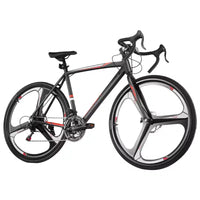 NAYSAYE Vélo de course sur route Cadre léger en alliage d'aluminium Frein à disque Performance aérodynamique Vélo de ville, Noir, 53.54*8.27*30.31