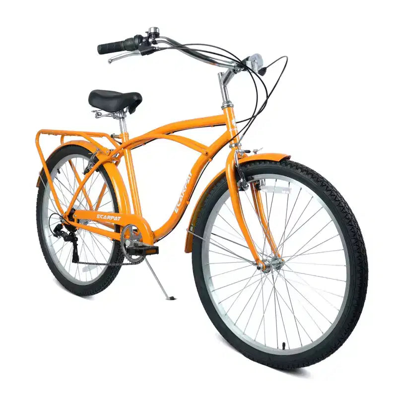 NAYSAYE Vélo Cruiser de plage 26 pouces 7 vitesses pour hommes et femmes avec cadre en acier à haute résistance et roues en alliage, or, 67,8*42,51*28,74