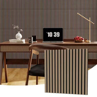 Panneaux Muraux Acoustiques en Bois 3D 60x60 cm Carreaux Décoratifs Absorbants Acoustiques Réduction du Bruit Design Moderne à Lattes pour Home Cinéma Bureau Studio Chambre