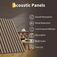 Panneaux Muraux Acoustiques en Bois 3D 60x60 cm Carreaux Décoratifs Absorbants Acoustiques Réduction du Bruit Design Moderne à Lattes pour Home Cinéma Bureau Studio Chambre