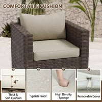 EAGLE PEAK Ensemble bistro de patio 3 pièces en résine tressée large - Fauteuils d'extérieur et table d'appoint, ensemble de mobilier résistant aux intempéries, Marron/Beige