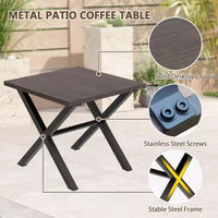 EAGLE PEAK Ensemble bistro de patio 3 pièces en résine tressée large - Fauteuils d'extérieur et table d'appoint, ensemble de mobilier résistant aux intempéries, Marron/Beige