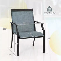 Costway Lot de 4 chaises de salle à manger d'extérieur avec cadre métallique robuste