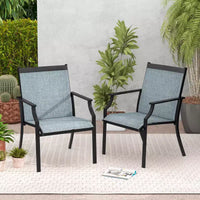 Costway Lot de 4 chaises de salle à manger d'extérieur avec cadre métallique robuste