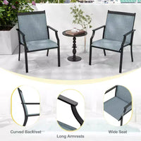 Costway Lot de 4 chaises de salle à manger d'extérieur avec cadre métallique robuste