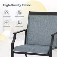Costway Lot de 4 chaises de salle à manger d'extérieur avec cadre métallique robuste