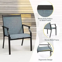 Costway Lot de 4 chaises de salle à manger d'extérieur avec cadre métallique robuste