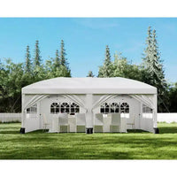 Tonnelle Pop-Up Robuste 3x6 m avec 6 Parois Latérales, Gazebo Commercial Étanche, Tente de Réception Ajustable