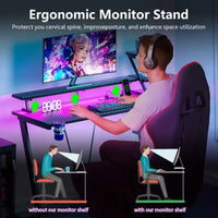 Bureau de jeu noir de 39 pouces, petite table d'ordinateur en L avec support d'écran, étagères de rangement, bureau d'angle moderne pour gamer, économiseur d'espace pour salle PC