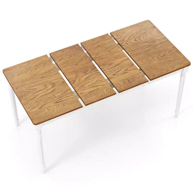 Costway Table de Salle à Manger Extensible Table de Cuisine Pliante pour 4-8 Personnes avec Pieds en Bois d'Hévéa