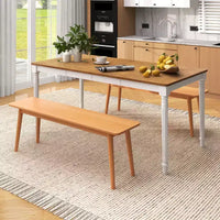 Costway Table de Salle à Manger Extensible Table de Cuisine Pliante pour 4-8 Personnes avec Pieds en Bois d'Hévéa
