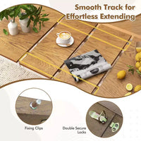 Costway Table de Salle à Manger Extensible Table de Cuisine Pliante pour 4-8 Personnes avec Pieds en Bois d'Hévéa