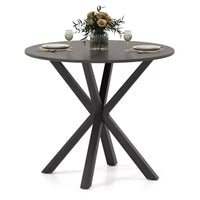 Table à manger ronde de ferme Costway 36" pour 4 personnes avec piédestal stable et entrecroisé, noire