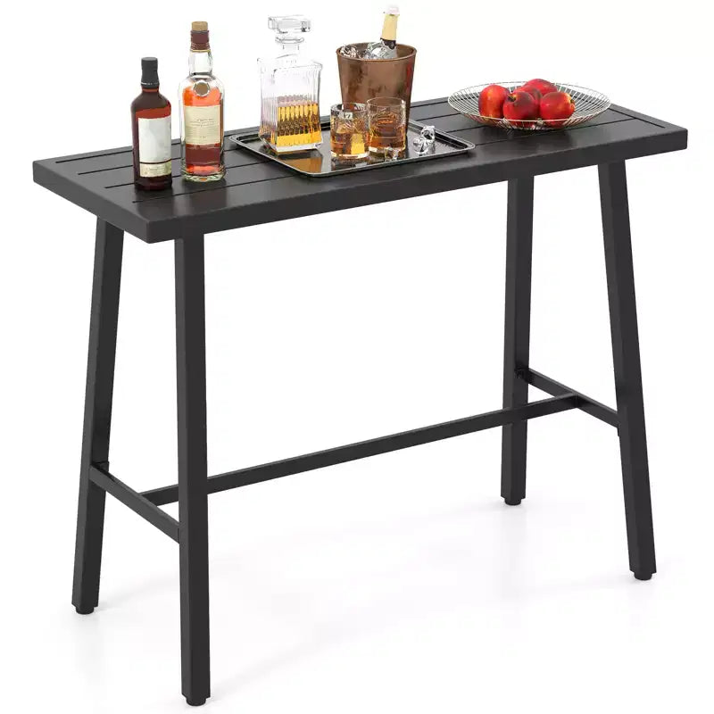 Costway Table de salle à manger rectangulaire avec cadre en métal, pour 4 à 6 personnes, avec pédale