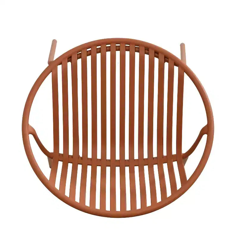 Chaises de salle à manger empilables avec design respirant Style artistique moderne et simple (lot de 2), pieds en métal + dossier en plastique, orange